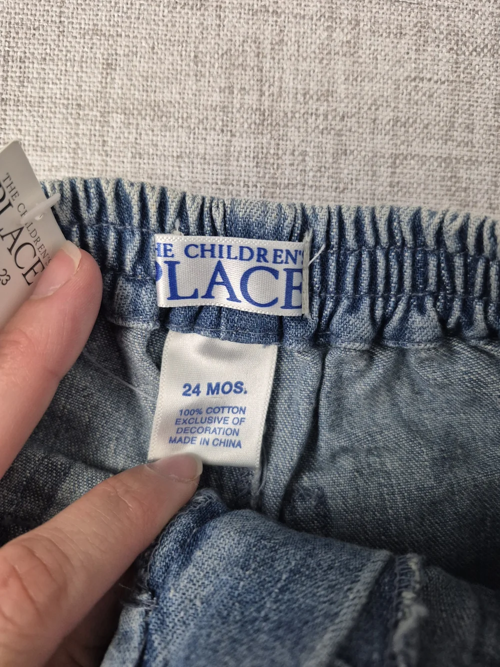 NWT Vintage The Children's Place Denim Shorts 24M Pink Belt 90s Y2K